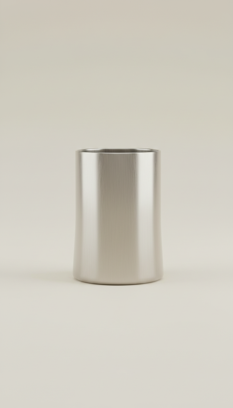 Brushed Metal Utensil Holder with Weighted Base